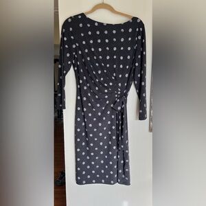 Chaps Polka Dot Long Sleeve Dress